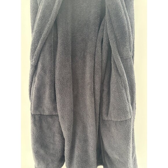 Unisex Bathrobe Sz‎ Lg Gray Soft Plush Microfiber Terry Cloth 38” BC Bare Cotton - Picture 10 of 10